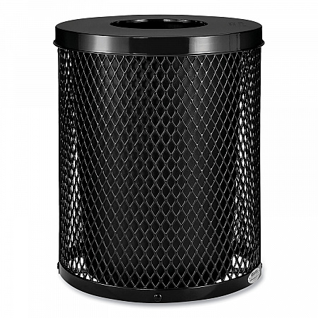 Outdoor Diamond Steel Trash Can, 36 gal, Black (261924BK)