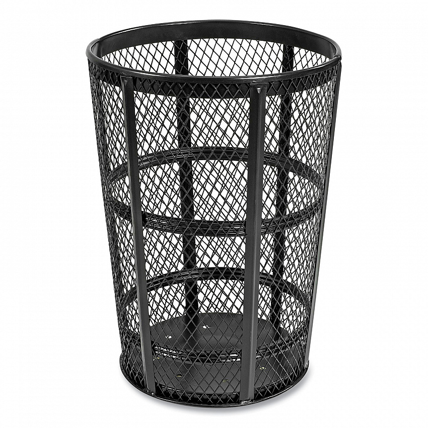 Steel Mesh Corrosion Resistant Trash Can, 48 gal, Black (237634BK)