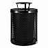 Outdoor Diamond Steel Trash Can, Rain Bonnet Lid, 36 gal, Black (261926BK)