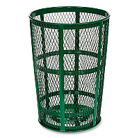 Steel Mesh Corrosion Resistant Trash Can, 48 gal, Green (237634GN)