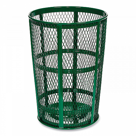 Steel Mesh Corrosion Resistant Trash Can, 48 gal, Green (237634GN)