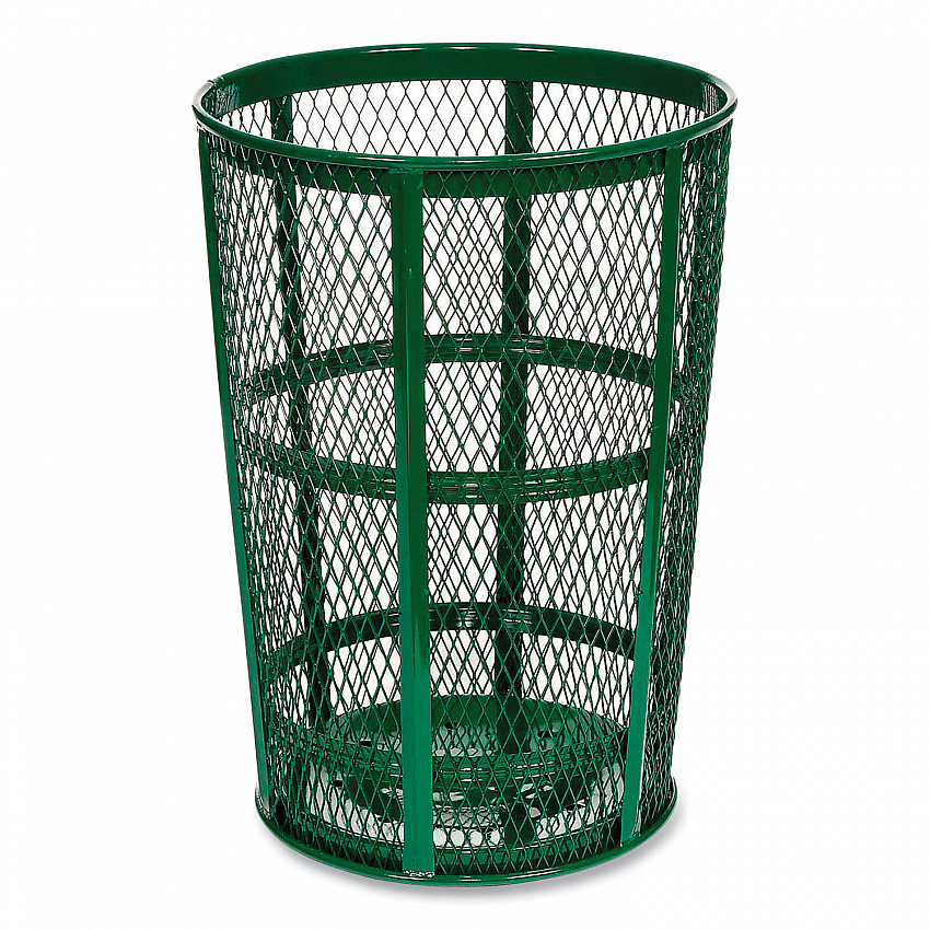 Steel Mesh Corrosion Resistant Trash Can, 48 gal, Green (237634GN)