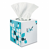 Cube Facial Tissue, 2-Ply, White, 90 Sheets/Box, 36 Boxes/Carton (11516)