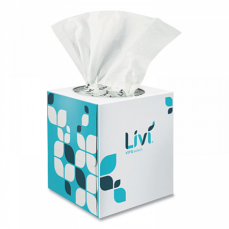 Cube Facial Tissue, 2-Ply, White, 90 Sheets/Box, 36 Boxes/Carton (11516)