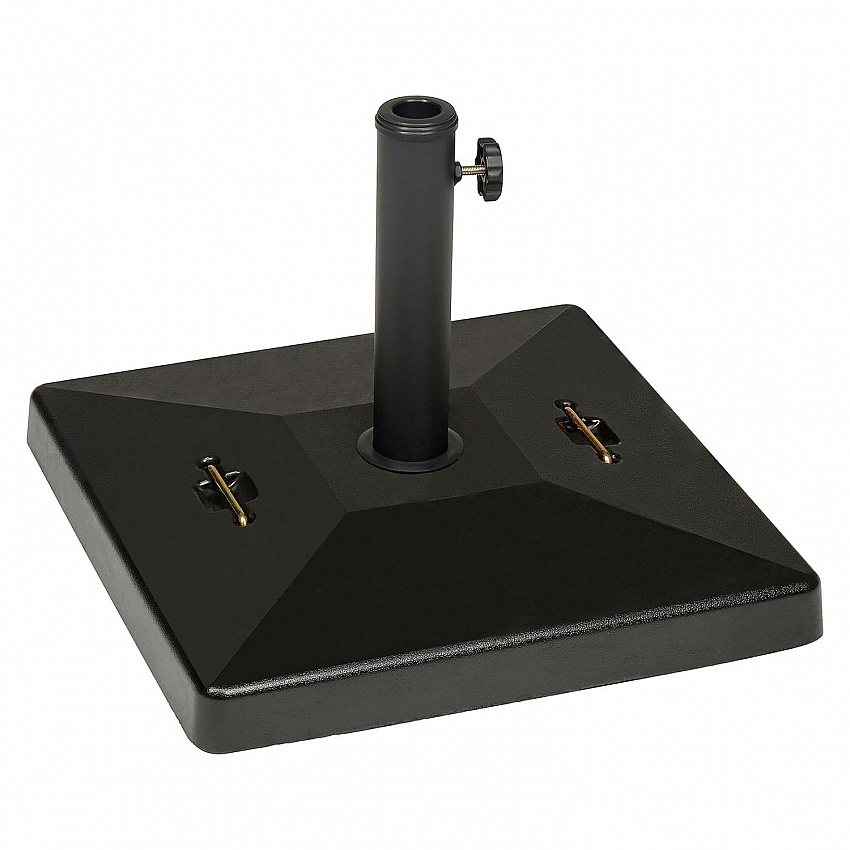 Umbrella Base, Square, Concrete, 88 lb Capacity, 20 x 20 x 15.75, Black (695475)