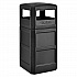 Square Plastic Waste Receptacle, Dome Lid with Open Sides, 42 gal, Black (641414BK)