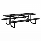 Perforated Steel Picnic Table, Rectangular, 72 x 62 x 29.5, Black Top, Black Base/Legs (694555BK)