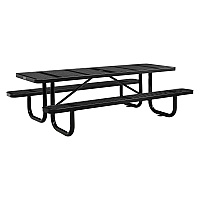 Perforated Steel Picnic Table, Rectangular, 72 x 62 x 29.5, Black Top, Black Base/Legs (694555BK)