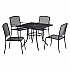 Interion Mesh Cafe Table and Chair Sets, Square, 48 x 48 x 29, Black Top, Black Base/Legs (695973)