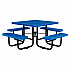 Perforated Steel Picnic Table, Square, 81 x 81 x 29.5, Blue Top, Blue Base/Legs (694551BL)