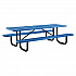Perforated Steel Picnic Table, Rectangular, 72 x 62 x 29.5, Blue Top, Blue Base/Legs (694555BL)