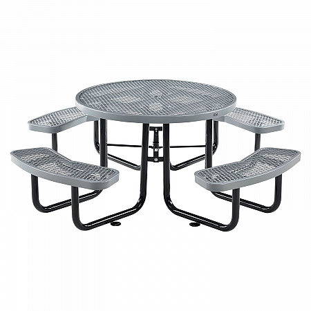 Expanded Steel Picnic Table, Round, 46