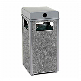 Stone Panel All Weather Trash Receptacle Urn, 24 gal, Steel, Gray (238241GY)