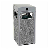 Stone Panel All Weather Trash Receptacle Urn, 24 gal, Steel, Gray (238241GY)
