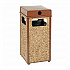Stone Panel All Weather Trash Receptacle Urn, 24 gal, Steel, Brown (238241BN)