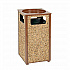 Stone Panel All Weather Trash Receptacle Urn, Open Ashtray Top, 24 gal, Steel, Brown (238243BN)