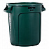Vented Round Brute Container, 10 gal, Plastic, Dark Green (FG261000DGRN)