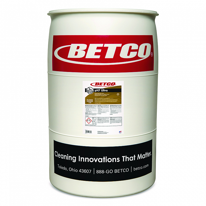 pH7 Ultra Floor Cleaner, Lemon Scent, 55 gal Drum (1785500)