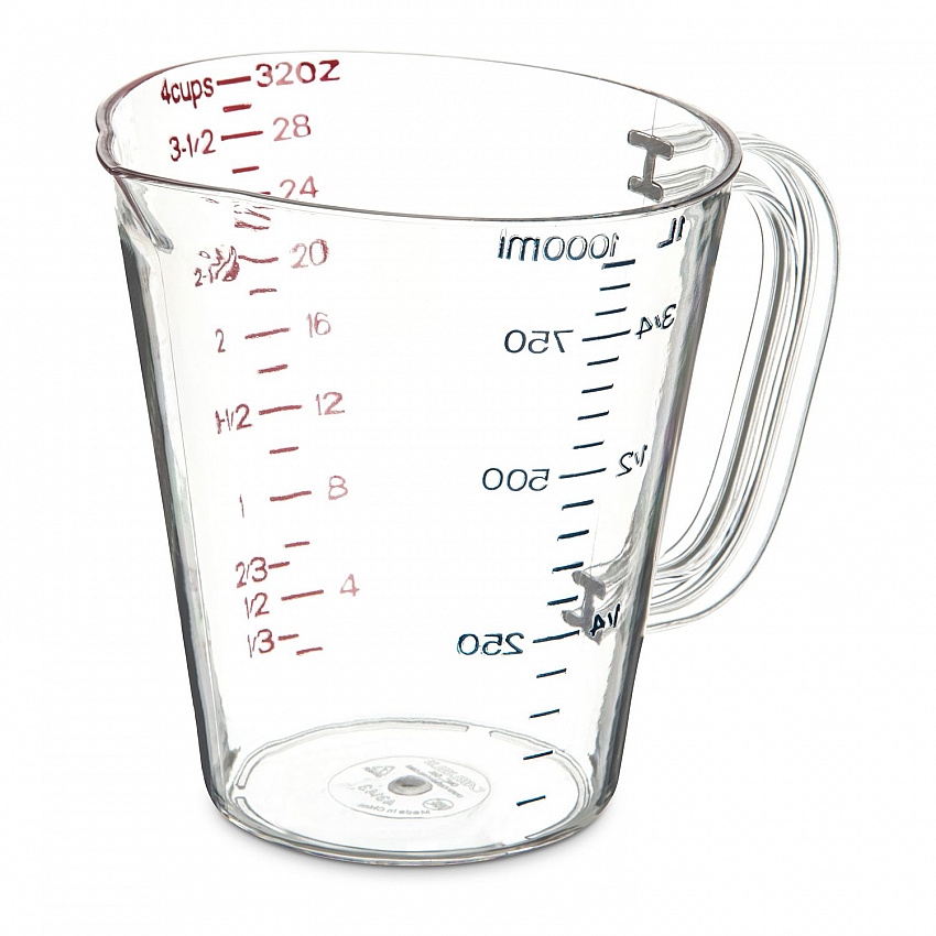 Commercial Measuring Cup, 1 qt, Plastic, Clear (4314307)