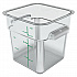 Squares Polycarbonate Food Storage Container, 4 qt, 7.13 x 7.13 x 7.29, Clear, Plastic (1195107)