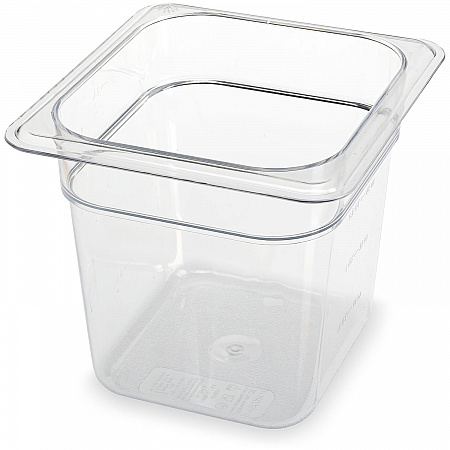 StorPlus Polycarbonate Food Pan, 2.5 qt, 6.38 x 6.75 x 6, Clear, Plastic (3068507)