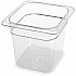 StorPlus Polycarbonate Food Pan, 2.5 qt, 6.38 x 6.75 x 6, Clear, Plastic (3068507)