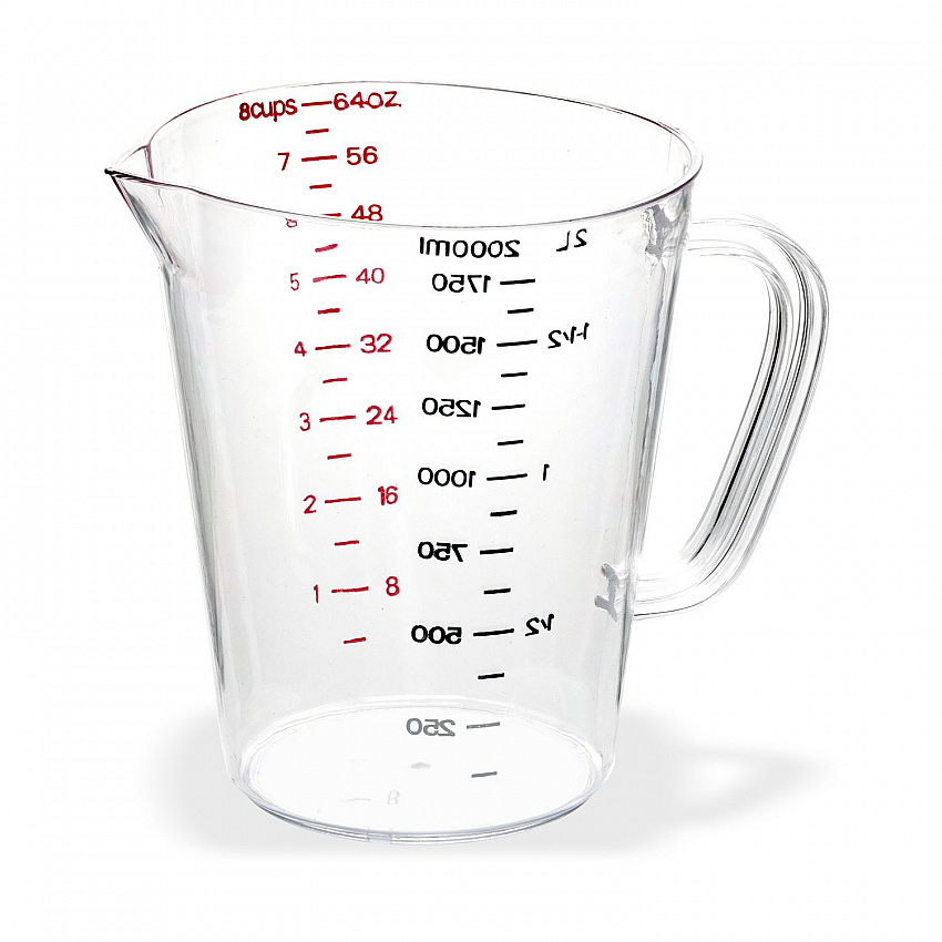 Commercial Measuring Cup, 0.5 gal, Plastic, Clear (4314407)