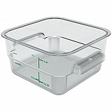 Squares Polycarbonate Food Storage Container, 2 qt,  7.13 x 7.13 x  3.8, Clear, Plastic (1195007)