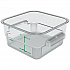 Squares Polycarbonate Food Storage Container, 2 qt,  7.13 x 7.13 x  3.8, Clear, Plastic (1195007)
