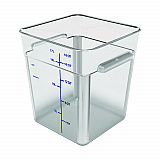 Squares Polycarbonate Food Storage Container, 6 qt, 8.75 x 8.75 x 7.31, Clear, Plastic (1195207)
