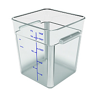 Squares Polycarbonate Food Storage Container, 6 qt, 8.75 x 8.75 x 7.31, Clear, Plastic (1195207)