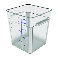 Squares Polycarbonate Food Storage Container, 18 qt, 11 13 x 11.13 x 12.58, Clear, Plastic (1195507)