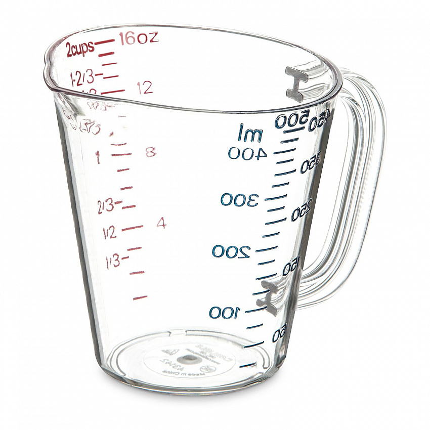 Commercial Measuring Cup, 1 pt, Plastic, Clear (4314207)