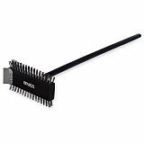 Sparta Broiler Master Grill Brush and Scraper with Handle, Metal Bristles, 30.5" Black Wood Handle (4029000)