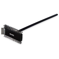 Sparta Broiler Master Grill Brush and Scraper with Handle, Metal Bristles, 30.5" Black Wood Handle (4029000)