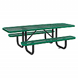 ADA Compliant Expanded Steel Picnic Table, Rectangular, 96 x 60 x 21.5, Green Top and Base (695289GN)