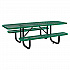 ADA Compliant Expanded Steel Picnic Table, Rectangular, 96 x 60 x 21.5, Green Top and Base (695289GN)