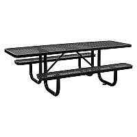ADA Compliant Expanded Steel Picnic Table, Rectangular, 96 x 60 x 29.5, Black Top and Base (695289BK)