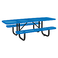 ADA Compliant Expanded Steel Picnic Table, Rectangular, 96 x 60 x 29.5, Blue Top and Base (695289BL)