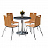 Pedestal Table with Four Natural Jive Series Chairs, Round, 36