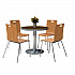 Pedestal Table with Four Natural Jive Series Chairs, Round, 36