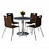 Pedestal Table with Four Espresso Jive Series Chairs, Round, 36