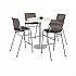 Pedestal Bistro Table with Four Brownstone Kool Series Barstools, Round, 36