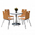 Pedestal Table with Four Natural Jive Series Chairs, Round, 36