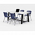 Midtown Dining Table with Four Navy Kool Series Chairs, 36 x 72 x 30, Designer White (840031900241)
