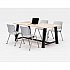Midtown Dining Table with Four Light Gray Kool Series Chairs, 36 x 72 x 30, Kensington Maple (840031900487)