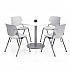 Pedestal Table with Four Light Gray Kool Series Chairs, Round, 36