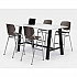 Midtown Bistro Dining Table with Four Brownstone Kool Barstools, 36 x 72 x 41, Designer White (840031900616)