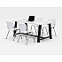 Midtown Dining Table with Four White Kool Series Chairs, 36 x 72 x 30, Designer White (840031900265)