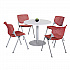 Pedestal Table with Four Coral Kool Series Chairs, Round, 36